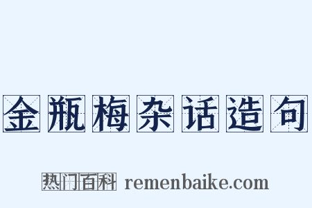 金瓶梅杂话造句是什么意思的图片